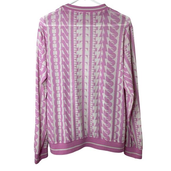 One Teaspoon Mesh Top XSMALL(Runs Big) Pink White Logo Sheer Long Sleeve - Picture 4 of 6